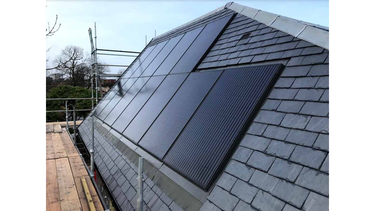 GSE In-roof solar panel system on portrait tile roof
